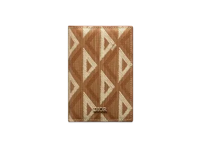 Dior Bi-Fold Card Holder CD Diamond Canvas "Coffee"