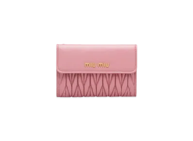 MIU MIU Materasse Leather Wallet "Pink"