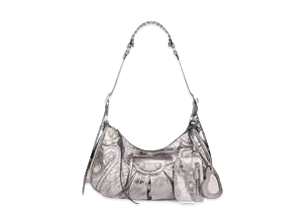 BALENCIAGA Women's Le Cagole Small Shoulder Bag "Silver"