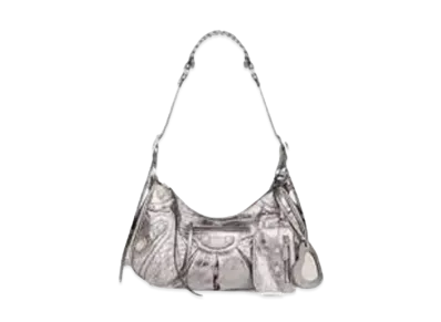 BALENCIAGA Women's Le Cagole Small Shoulder Bag "Silver"