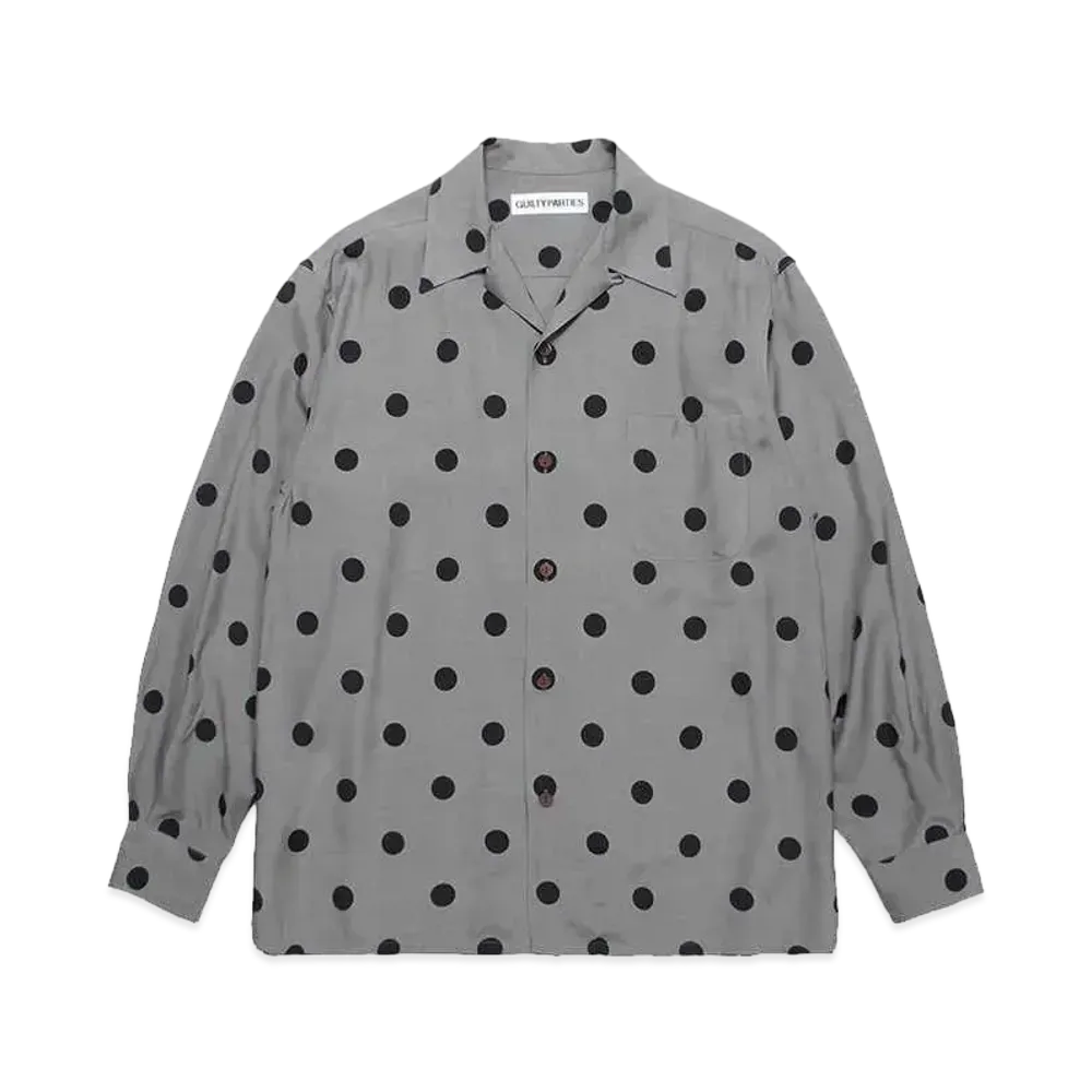WACKO MARIA Dots Open Collar Shirt "Gray"