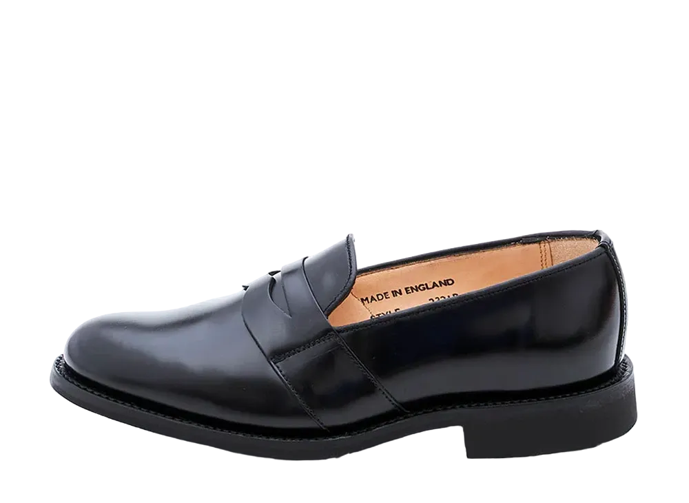SANDERS Women's Full Saddle Slipper 266 Polished Leather "Black" 2321B