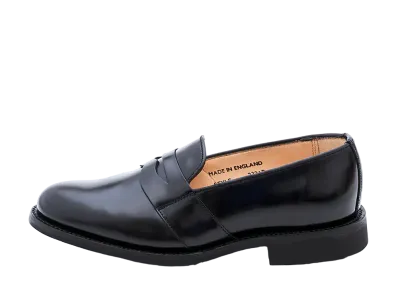 SANDERS Women's Full Saddle Slipper 266 Polished Leather "Black" 2321B
