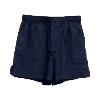 BALENCIAGA Logo Cotton Poplin Print "Navy"