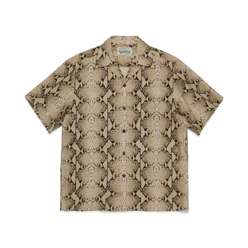 WACKO MARIA PYTHON OPEN COLLAR SHIRT "Beige"
