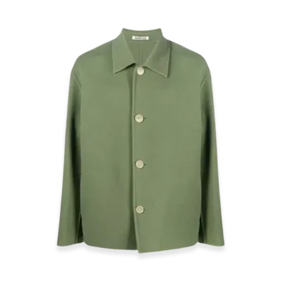 AURALEE Velour Brushed Wool Melton Hand Sewn Blouson "Sage Green"