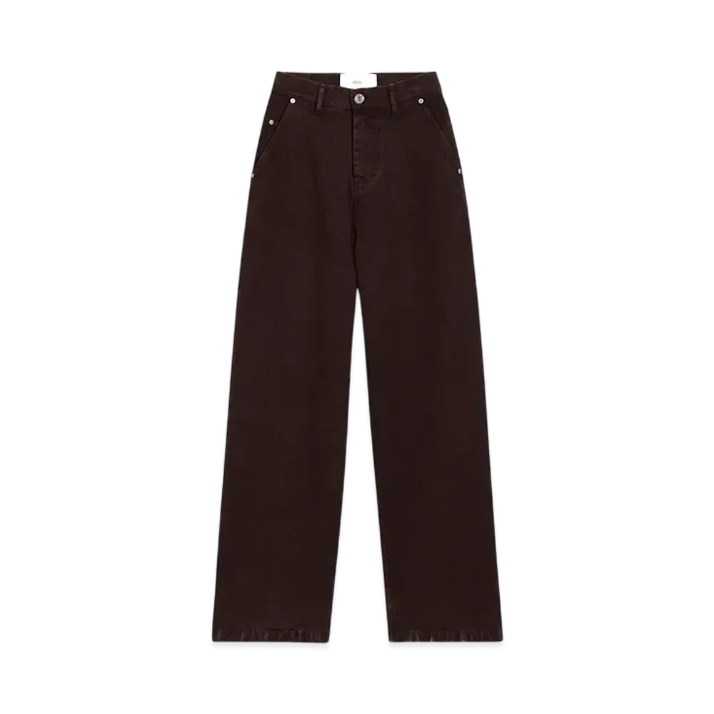 AMI PARIS Cotton Wide-Fit Jeans "Aubergine"