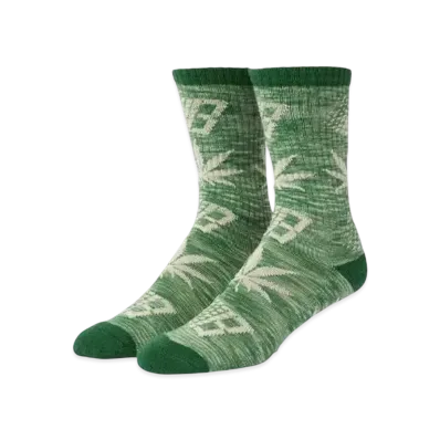 HUF x Bronze56K Plantlife Marred Socks "Green"