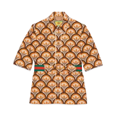 adidas x GUCCI Interlocking G & Trefoil Jacket "Beige/Brown"