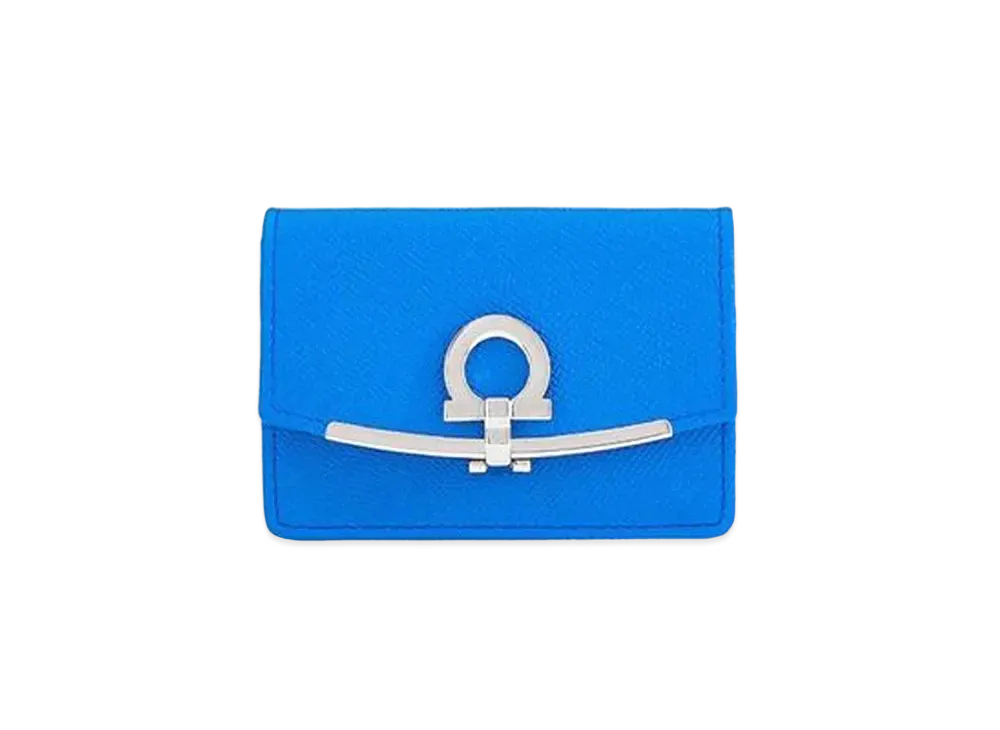 Salvatore Ferragamo Gancini Business Card Holder "Blue"
