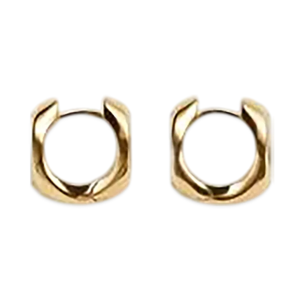 Bottega Veneta Detail Hoop Earrings "Yellow Gold"