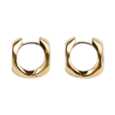 Bottega Veneta Detail Hoop Earrings "Yellow Gold"