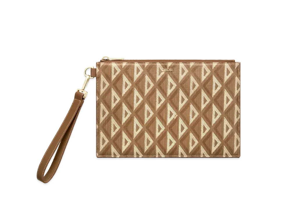 Dior A5 Pouch CD Diamond Canvas "Coffee"
