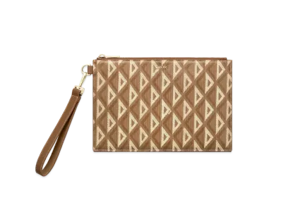 Dior A5 Pouch CD Diamond Canvas "Coffee"