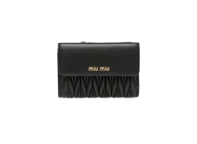 MIU MIU Materasse Leather Wallet "Black"