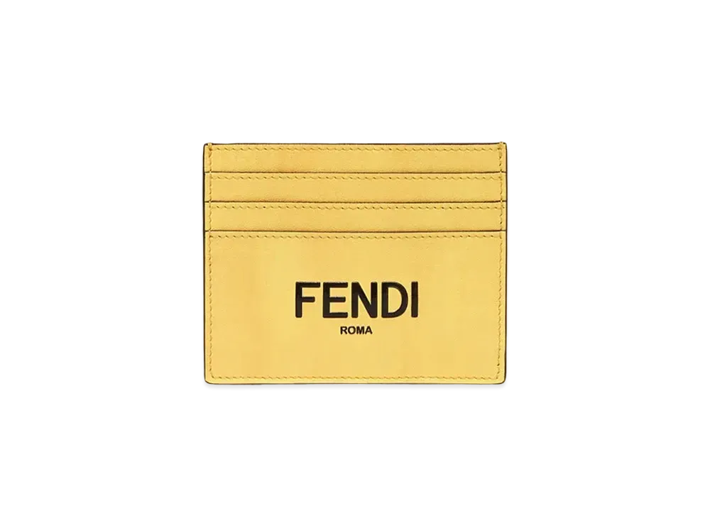 FENDI Leather Card Case "Yellow"