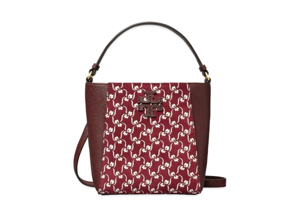 Tory Burch McGraw High Frequency Small Bucket Bag "Stencil Floral"
