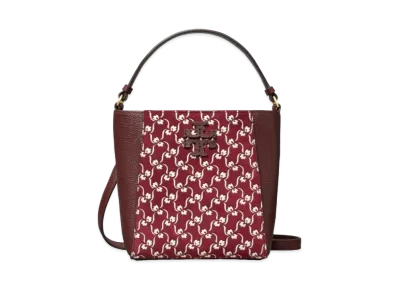 Tory Burch McGraw High Frequency Small Bucket Bag "Stencil Floral"