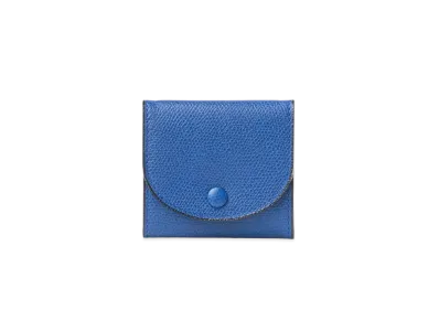 Valextra Snap Button Coin Case "Royal Blue"