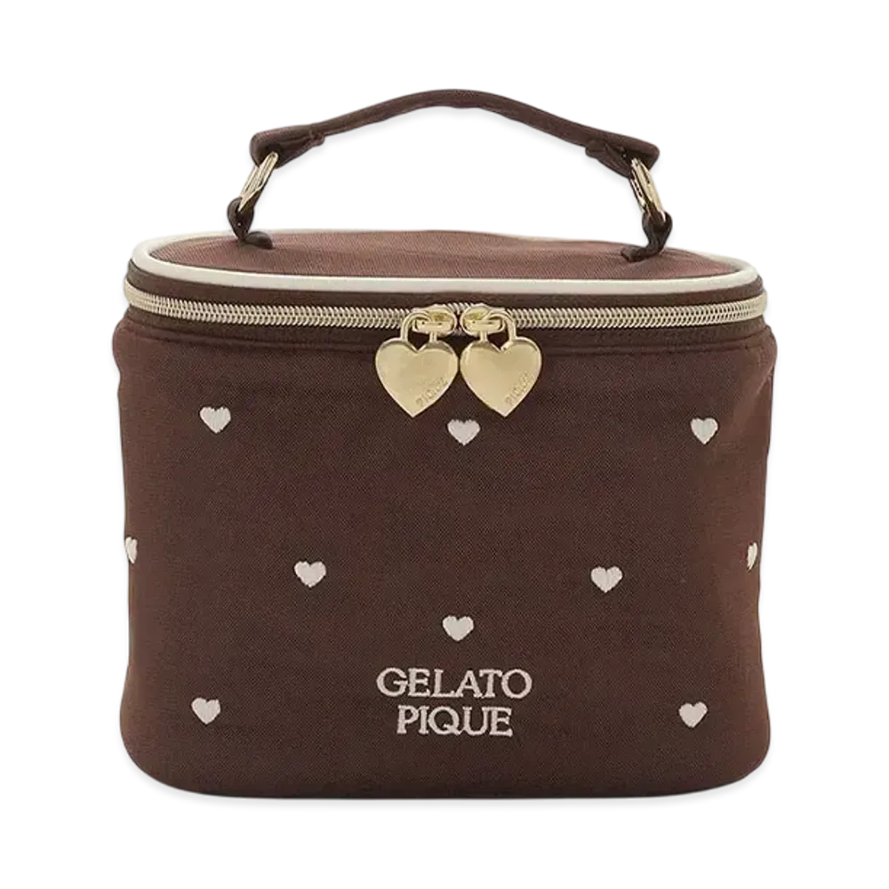 GELATO PIQUE Valentine Heart Tulle Vanity Pouch "Brown"
