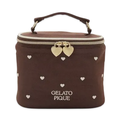 GELATO PIQUE Valentine Heart Tulle Vanity Pouch "Brown"