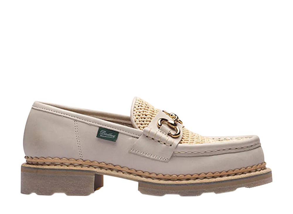 Paraboot Women's Vincennes raphia "Lis neige/rap nat"