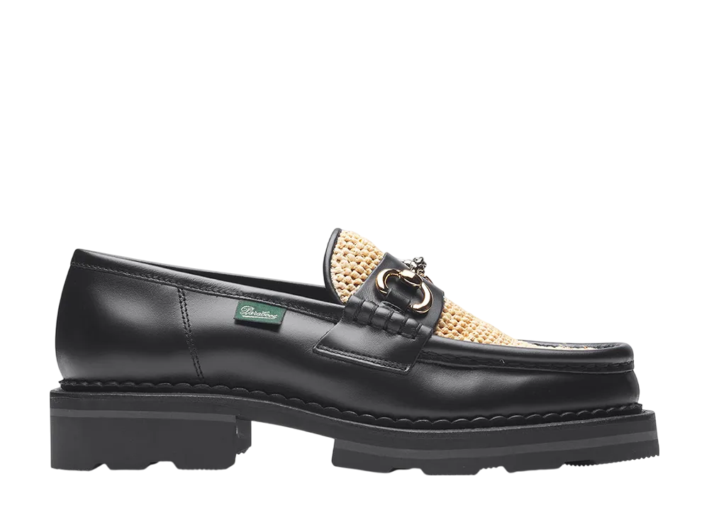Paraboot Women's Vincennes raphia "Lis noir/raph nat"