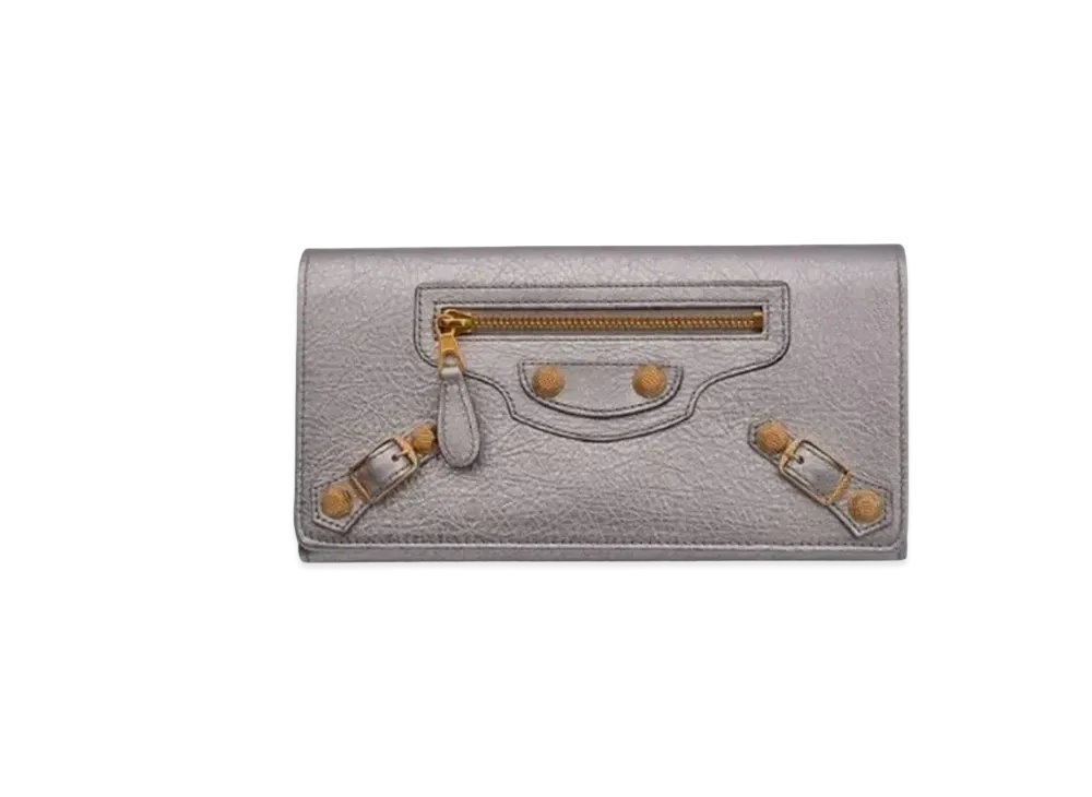 BALENCIAGA Sheepskin Wallet "Silver"