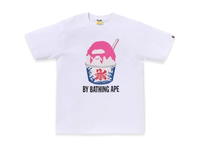 A BATHING APE Shave Ice by Bathing Ape Tee "White/Pink"