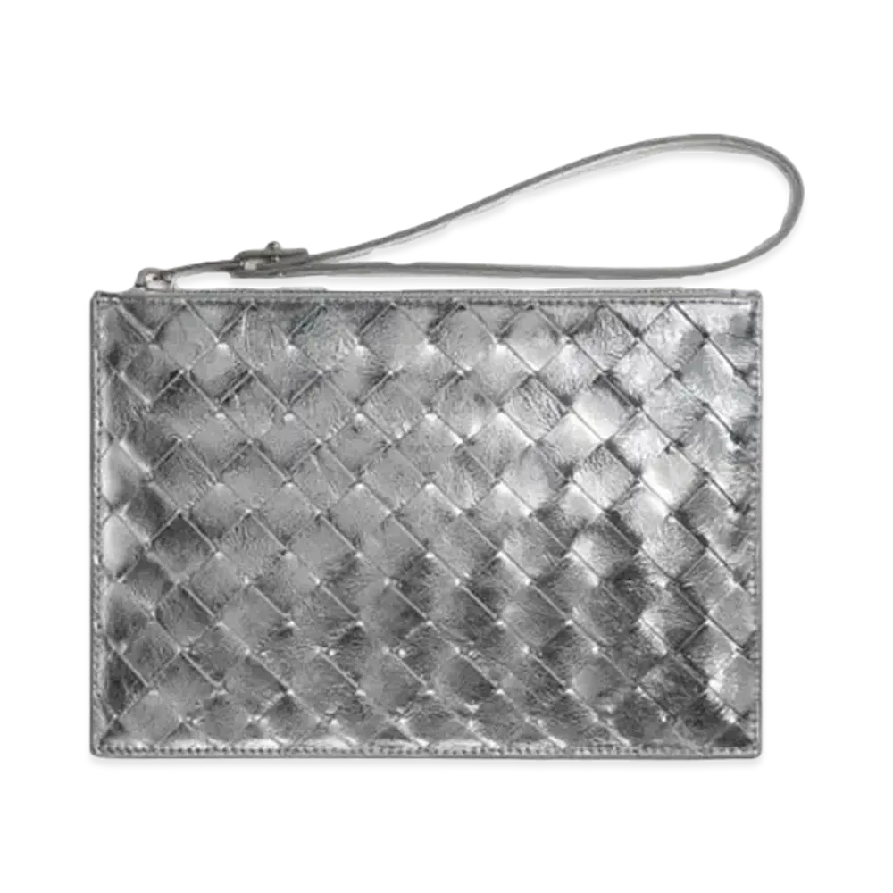 Bottega Veneta Pouch Clutch "Silver"