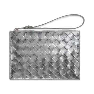 Bottega Veneta Pouch Clutch "Silver"