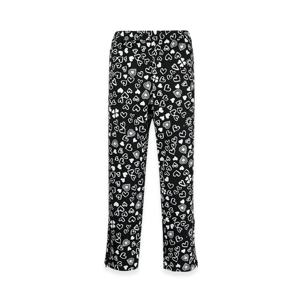 BLACK COMME des GARCONS Heart Print Cropped Pants "White"