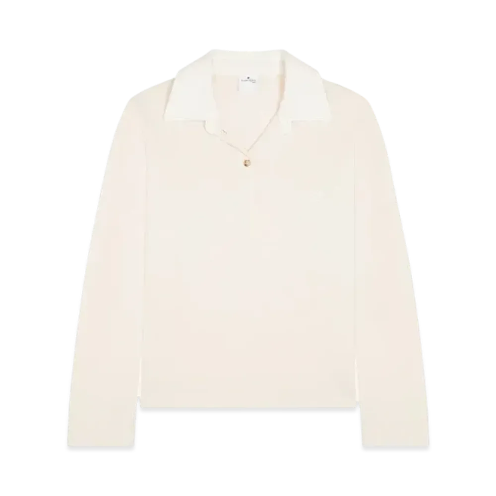 Courreges Contrasting Cotton Polo Shirt "Natural/Heritage White"