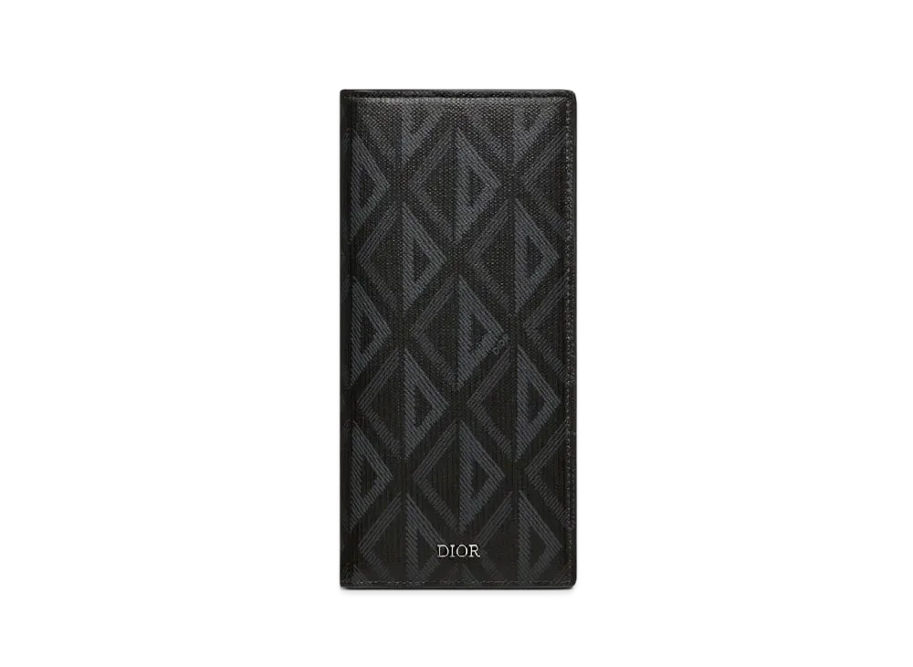 Dior Vertical Long Wallet CD Diamond Canvas "Black"
