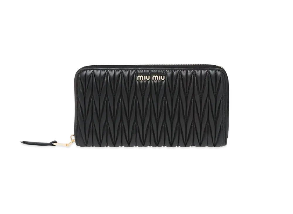 MIU MIU Materassenapa Leather Wallet "Black"