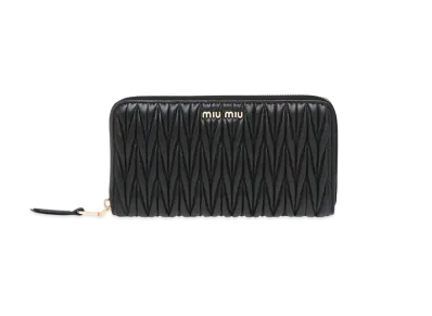 MIU MIU Materassenapa Leather Wallet "Black"