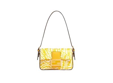 FENDI Mini Baguette 1997 Glazed Canvas Bag "Yellow"