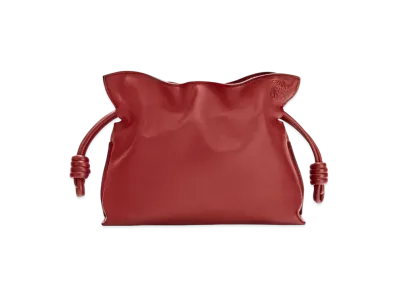 LOEWE Mini Flamenco Clutch In Nappa Calfskin "Burnt Red"