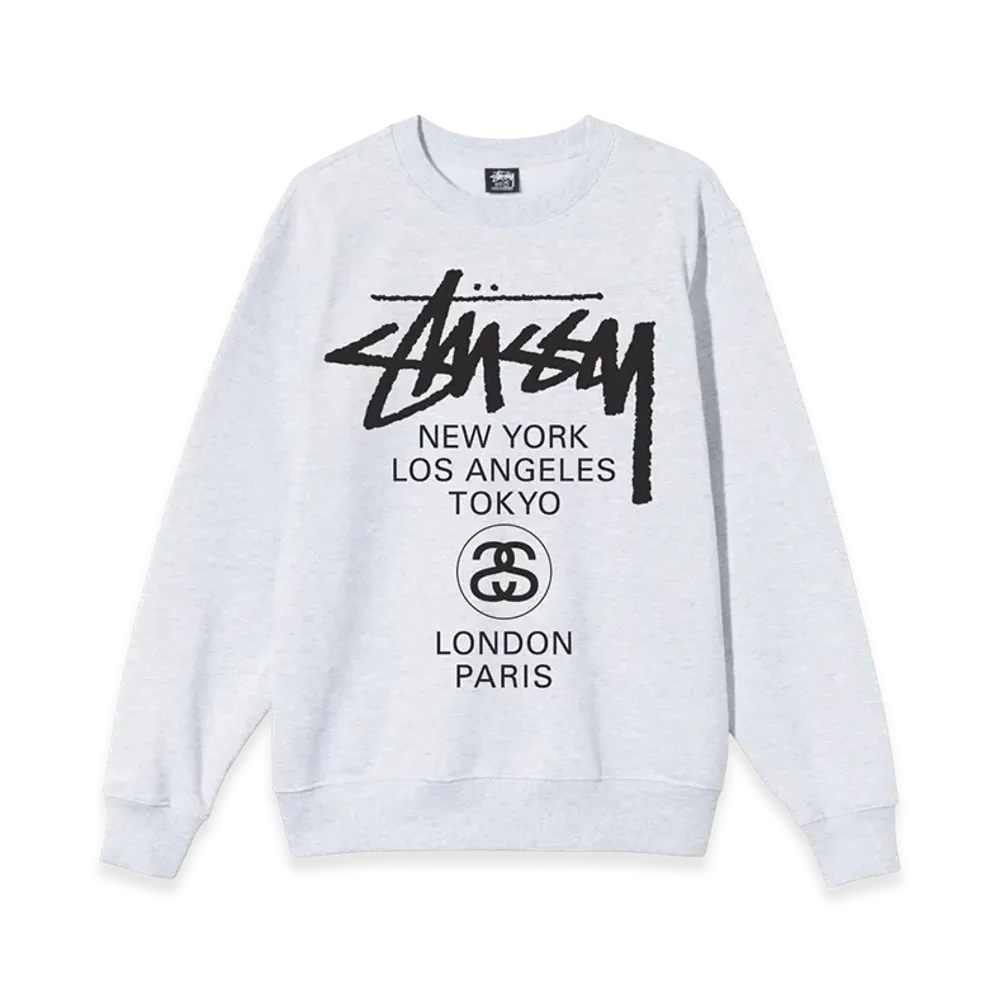Stussy World Tour Crew 2021 "Ash Heather"