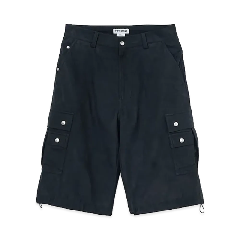 TTTMSW Suede military cargo half pants "Black"