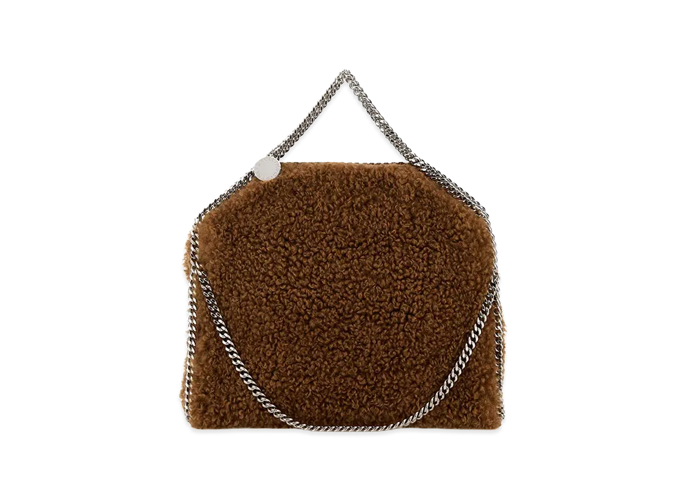 STELLA McCARTNEY Women's Biscuit Alter Mat Shearling Falabella Handbag "Camel"
