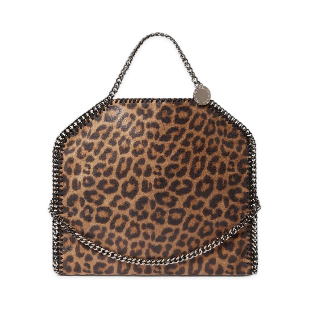 STELLA McCARTNEY Women's Falabella Pieghevole Motif Leopard Bag "Burnt Almond"