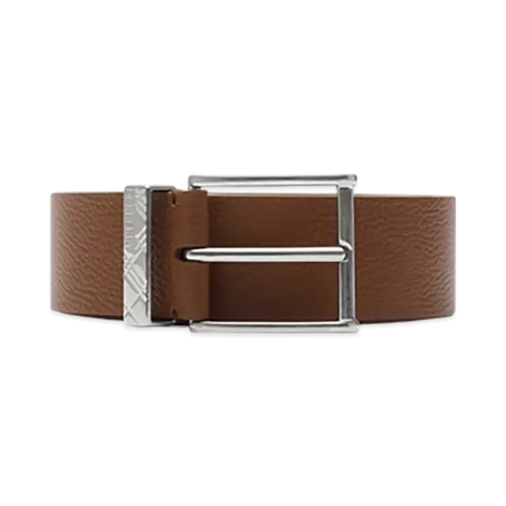 Burberry Leather Engraved Check Belt "Hazel"