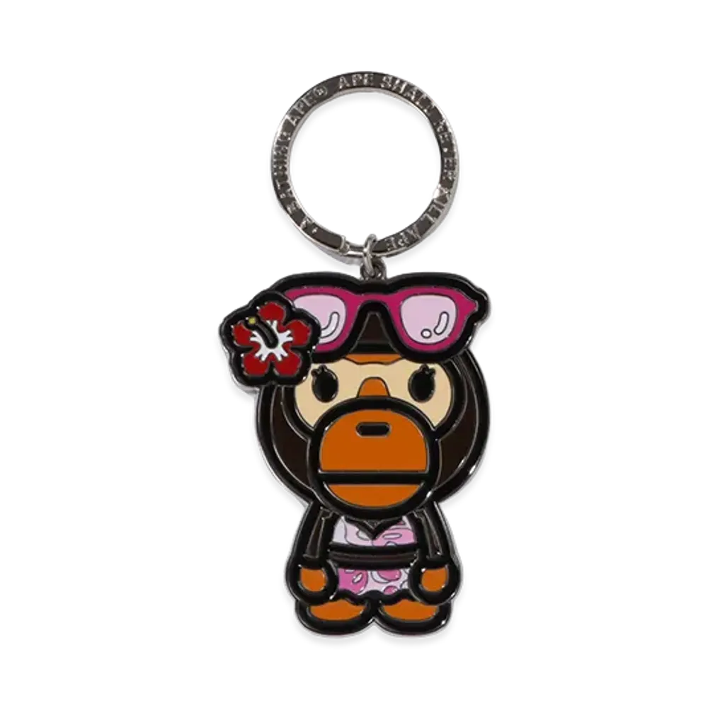 A BATHING APE Women's Baby Lisa Summer Metal Keychain "Brown"