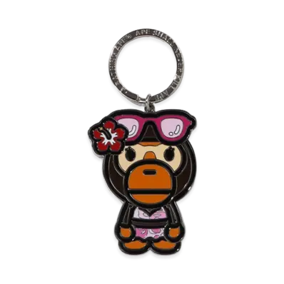 A BATHING APE Women's Baby Lisa Summer Metal Keychain "Brown"