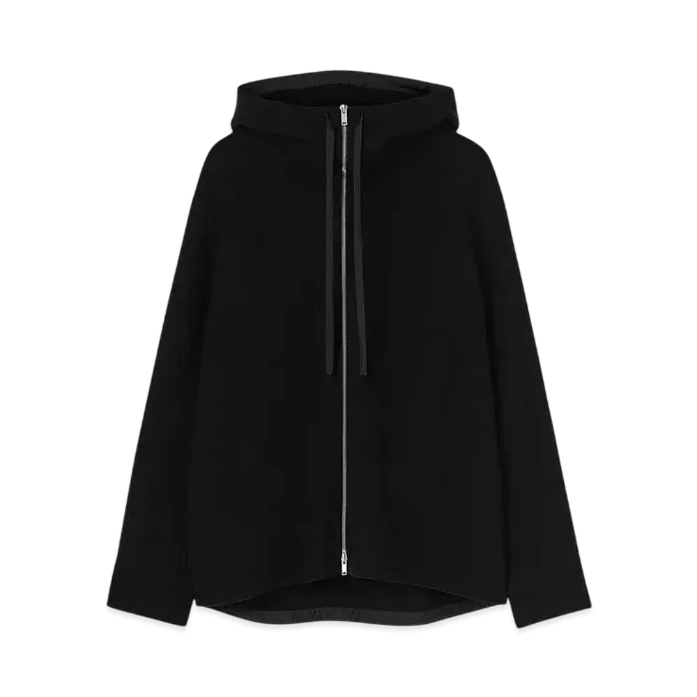 Jil Sander Men's Double Cotton Hooded Blouson "Black"