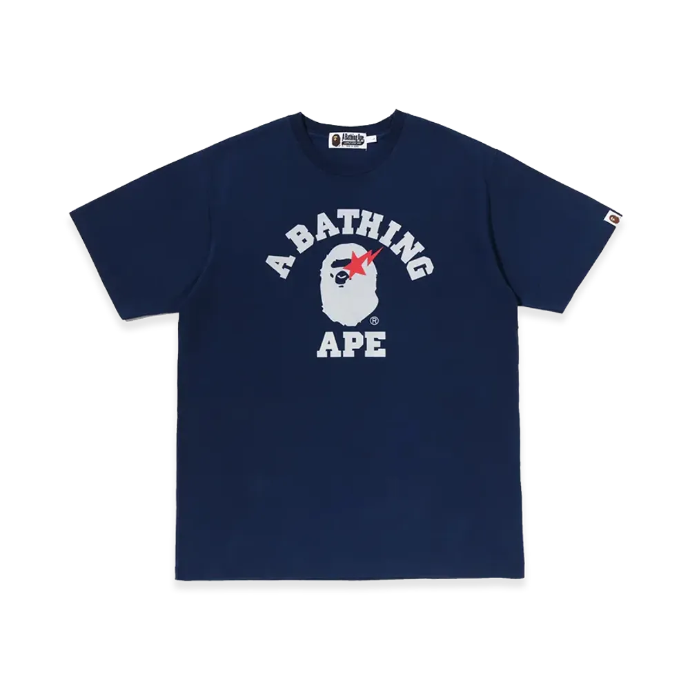 A BATHING APE College Indigo Tee "Indigo"