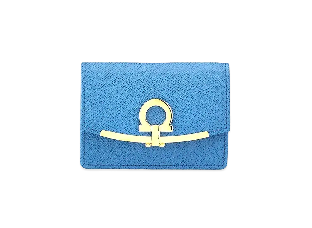 Salvatore Ferragamo Gancini Card Case "Chambray"