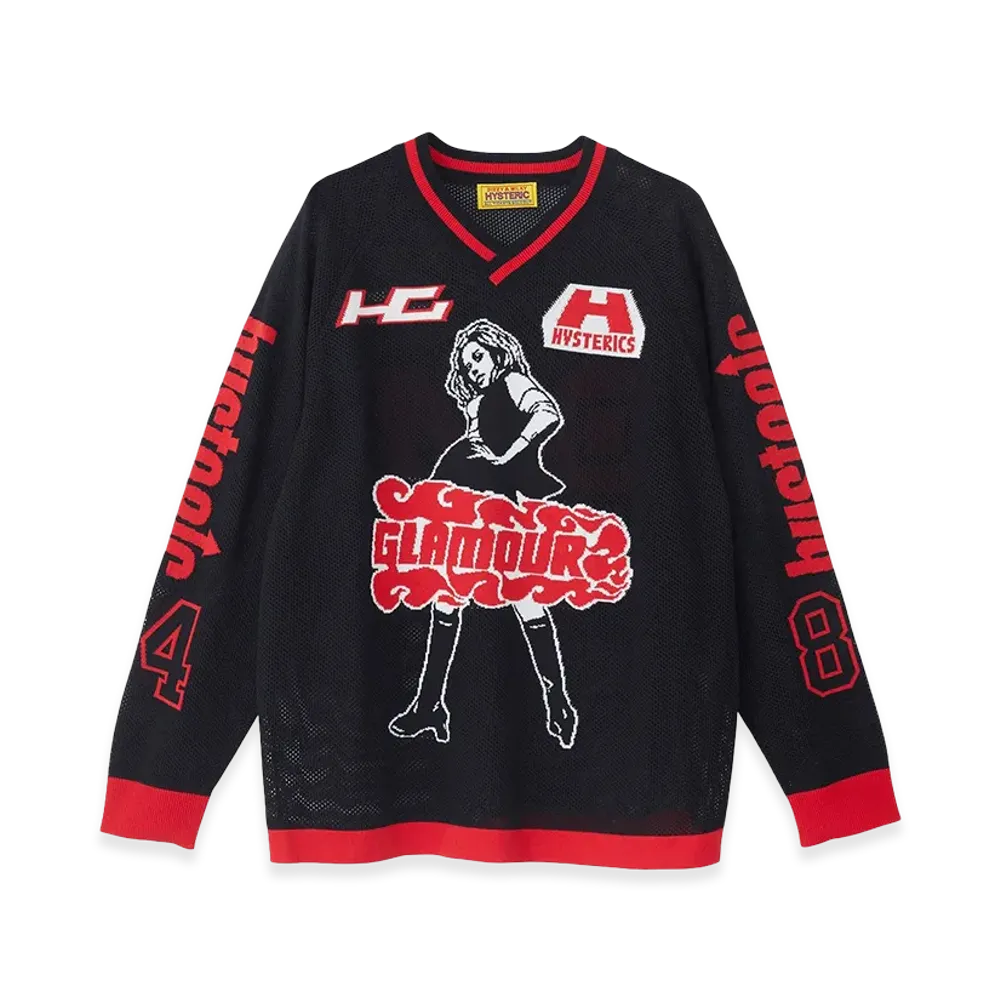 HYSTERIC GLAMOUR Hysteric84 Jacquard Mesh Pullover "Black"