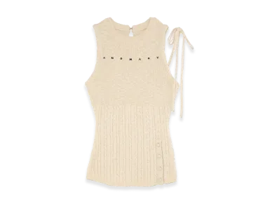 ANDMARY Women's Laina Ribbon Tank "Ivory"